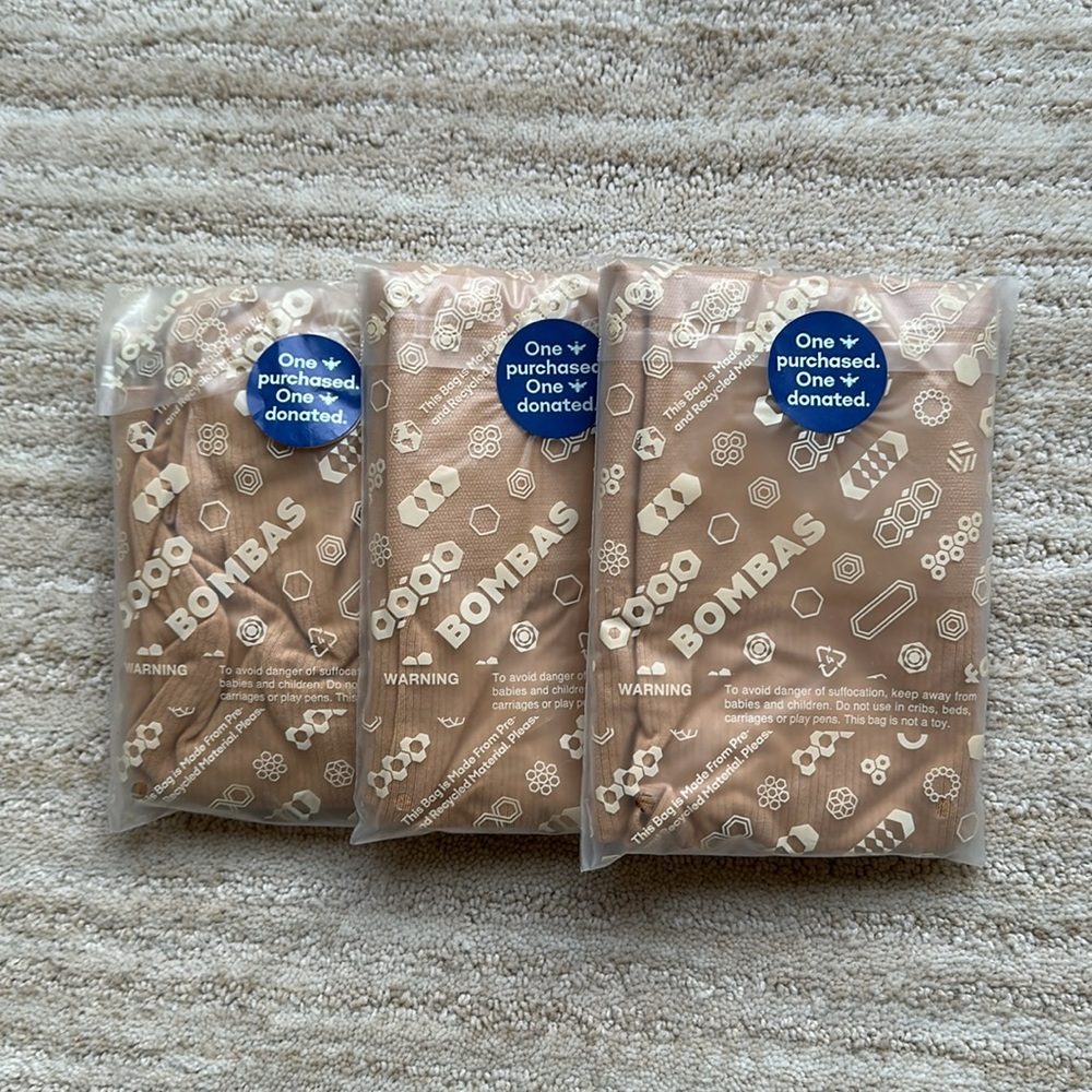 NWT Set of 3 Bombas Ribbed Seamless High Rise Hipster Panty Nude Beige Siz Small - Picture 5 of 9